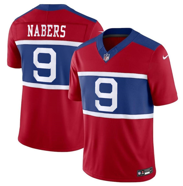 Nike Giants 9 Malik Nabers Century Red Alternate Vapor F.U.S.E. Limited Jersey