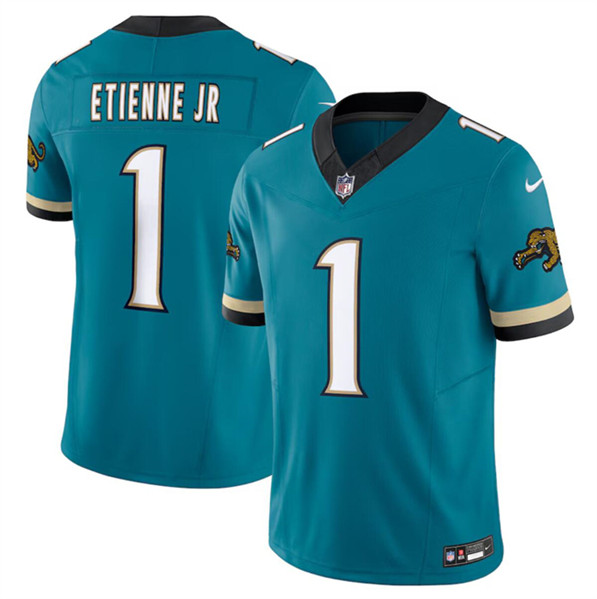 Nike Jaguars 1 Travis Etienne JR Teal Prowler Throwback Vapor F.U.S.E. Limited Jersey