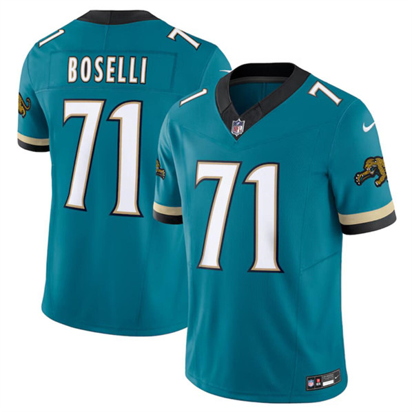 Nike Jaguars 71 Tony Boselli Teal Prowler Throwback Vapor F.U.S.E. Limited Jersey