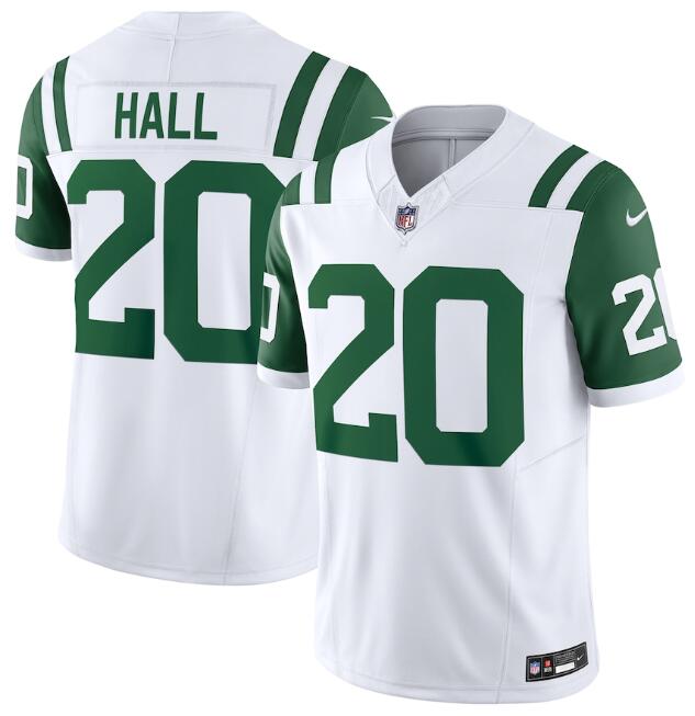 Nike Jets 20 Breece Hall White Classic Alternate Vapor F.U.S.E. Limited Jersey