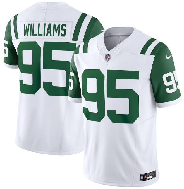 Nike Jets 95 Quinnen Williams White Classic Alternate Vapor F.U.S.E. Limited Jersey