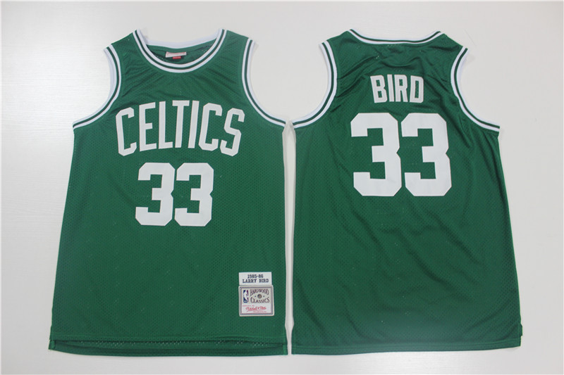 Celtics 33 Larry Bird Green 1985-86 Hardwood Classics Jersey