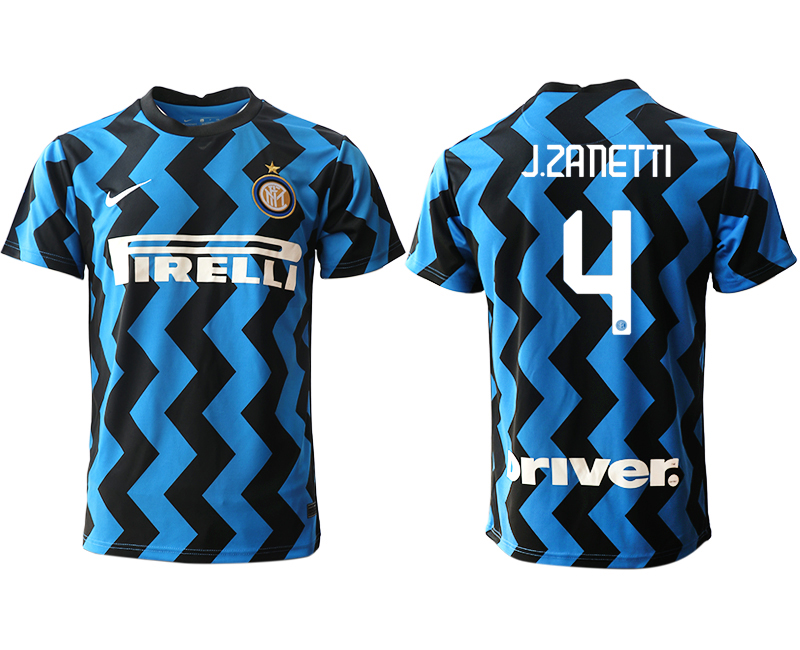 2020-21 Inter Milan 4 J.ZANETTI Home Thailand Soccer Jersey - Click Image to Close