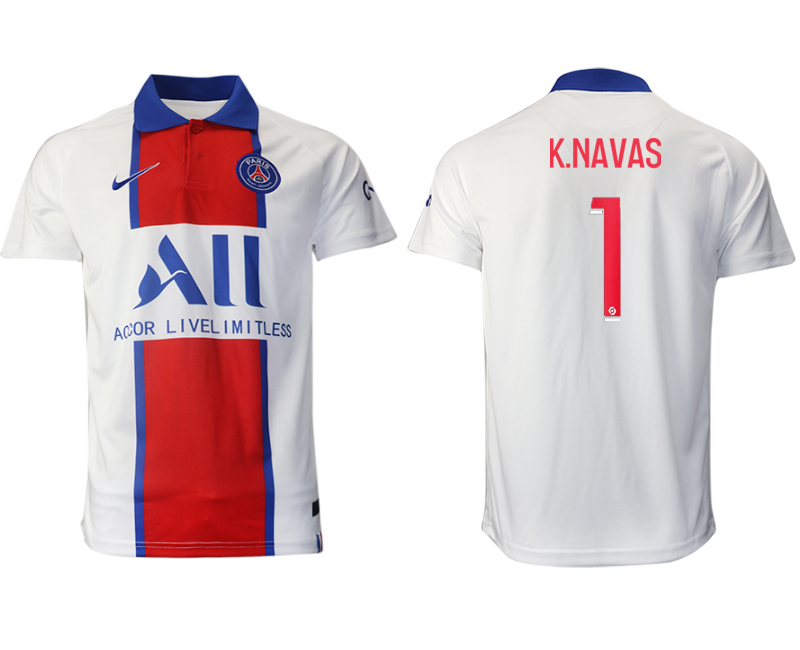 2020-21 Paris Saint Germain 1 K.NAVAS Away Thailand Soccer Jersey