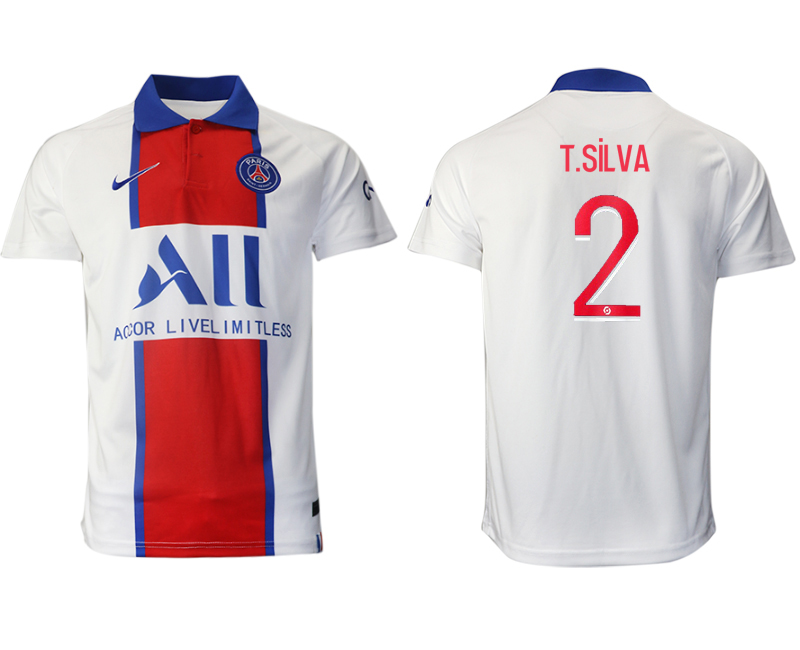 2020-21 Paris Saint Germain 2 T.SILVA Away Thailand Soccer Jersey