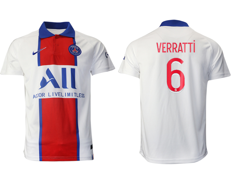2020-21 Paris Saint Germain 6 VERRATTI Away Thailand Soccer Jersey - Click Image to Close