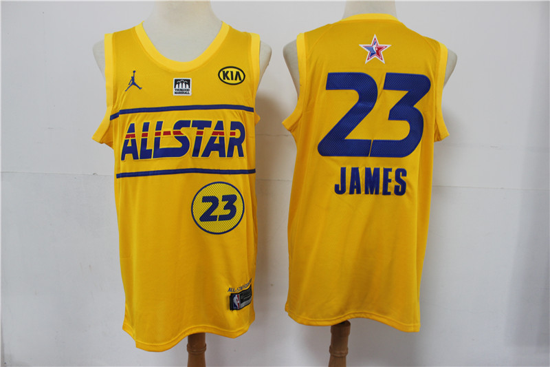 Lakers 23 Lebron James Yellow 2021 NBA All-Star Jordan Brand Swingman Jersey