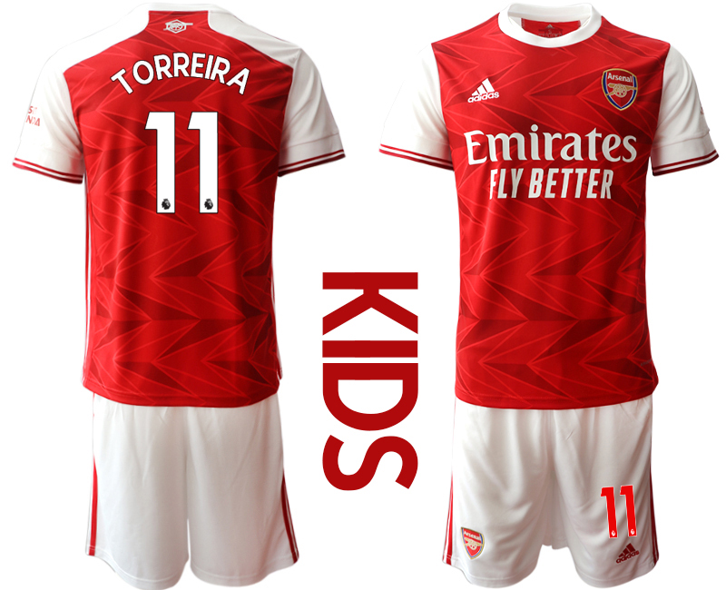 2020-21 Arsenal 11 TORREIRA Youth Home Soccer Jersey