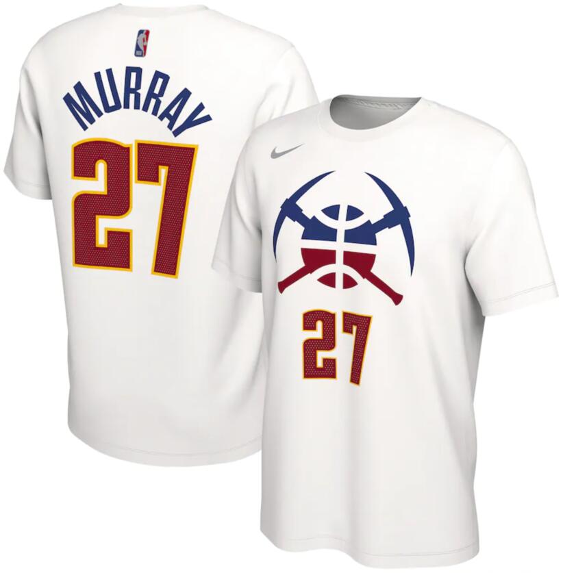 Men's Denver Nuggets Jamal Murray Nike White 2020-21 Earned Edition Name & Number T-Shirt
