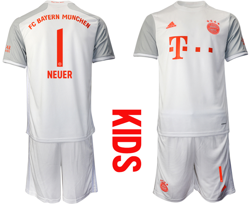 2020-21 Bayern Munich 1 NEUER Youth Away Soccer Jersey