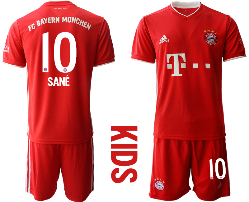 2020-21 Bayern Munich 10 SANE Youth Home Soccer Jersey