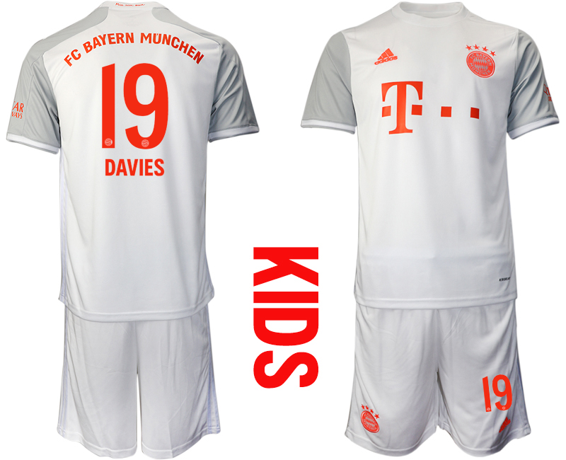 2020-21 Bayern Munich 19 DAVIES Youth Away Soccer Jersey