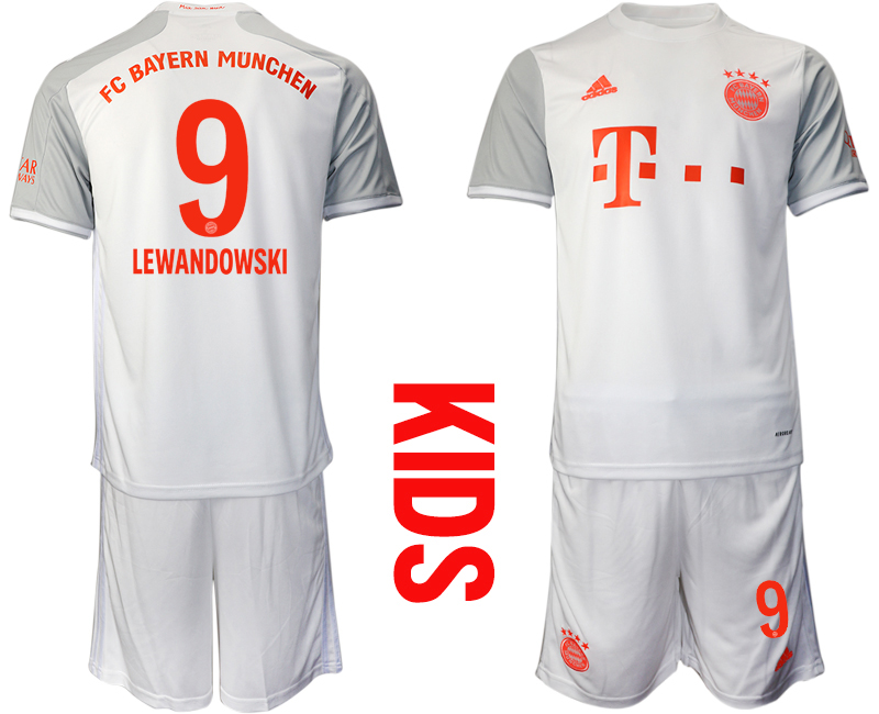 2020-21 Bayern Munich 9 LEWANDOWSKI Youth Away Soccer Jersey