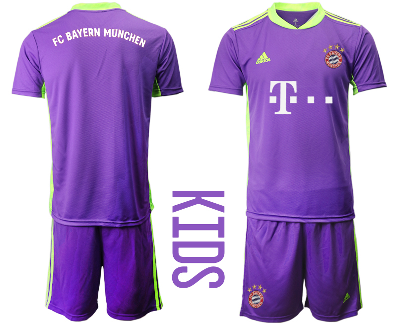 2020-21 Bayern Munich Purple Youth Goalkeeper Soccer Jersey