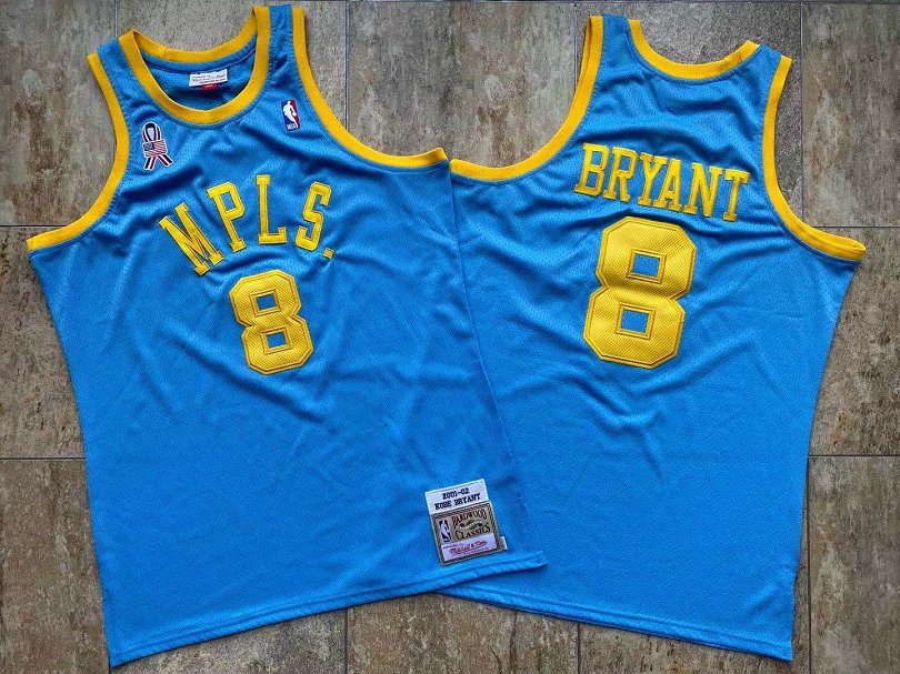Lakers 8 Kobe Bryant Blue MPLS 2001-02 Hardwood Classics Jersey Lakers 8 Kobe Bryant Blue MPLS 2001-02 Hardwood Classics Jersey