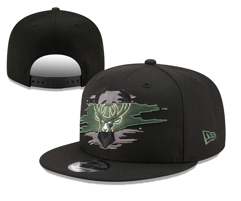 Bucks Team Logo Tear Black New Era Adjustable Hat YD