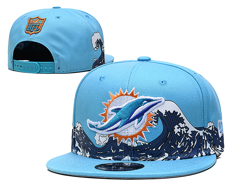 Dolphins Team Logo New Era Blue Adjustable Hat YD