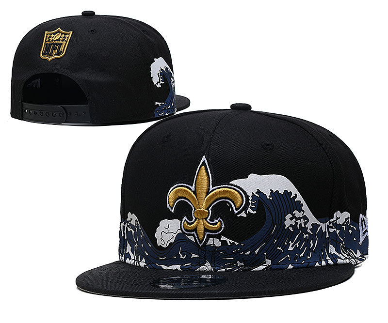 Saints Team Logo New Era Black Adjustable Hat YD - Click Image to Close