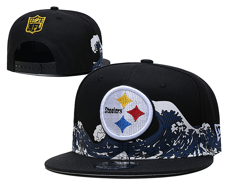 Steelers Team Logo New Era Black Adjustable Hat YD