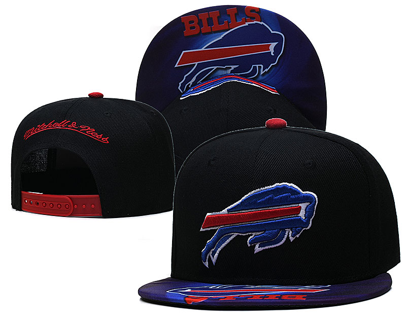 Bills Team Logo Black Mitchell & Ness Adjustable Hat LH - Click Image to Close