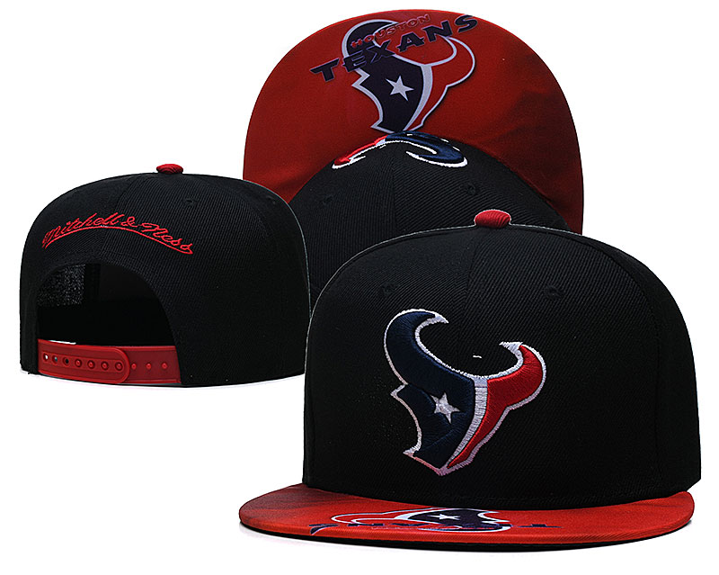 Texans Team Logo Black Mitchell & Ness Adjustable Hat LH