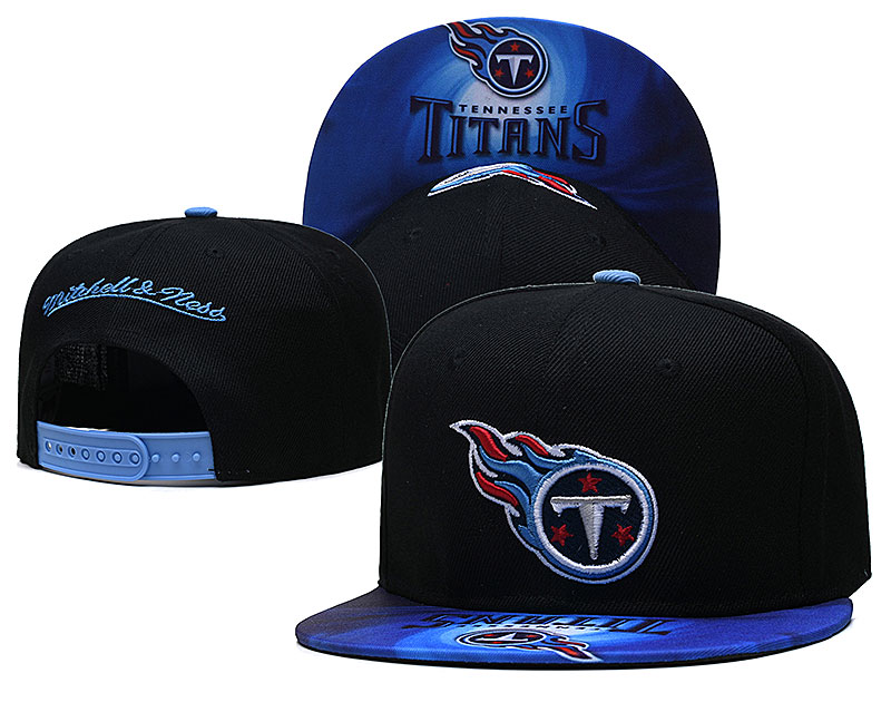 Titans Team Logo Black Mitchell & Ness Adjustable Hat LH