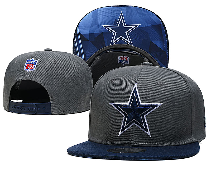 Cowboys Team Logo Gray Adjustable Hats TX