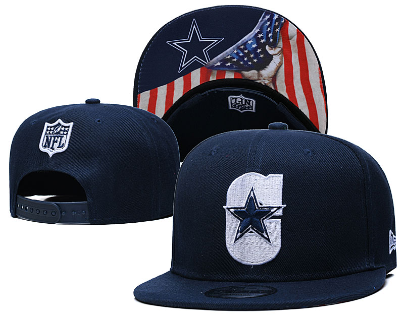 Cowboys Team Logo Navy USA Flag Adjustable Hat GS