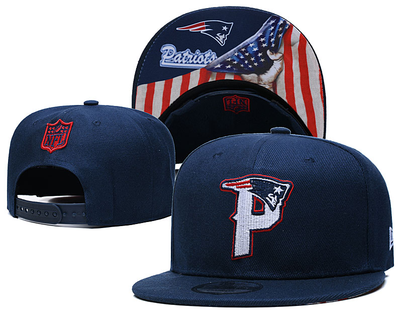 Patriots Team Logo Navy USA Flag Adjustable Hat GS - Click Image to Close