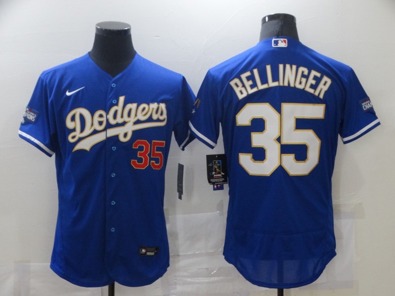 Dodgers 35 Cody Bellinger Royal Nike 2021 Gold Program Flexbase Jerseys
