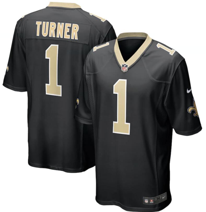 Nike Saints 1 Payton Turner Black 2021 NFL Draft Vapor Untouchable Limited Jersey - Click Image to Close