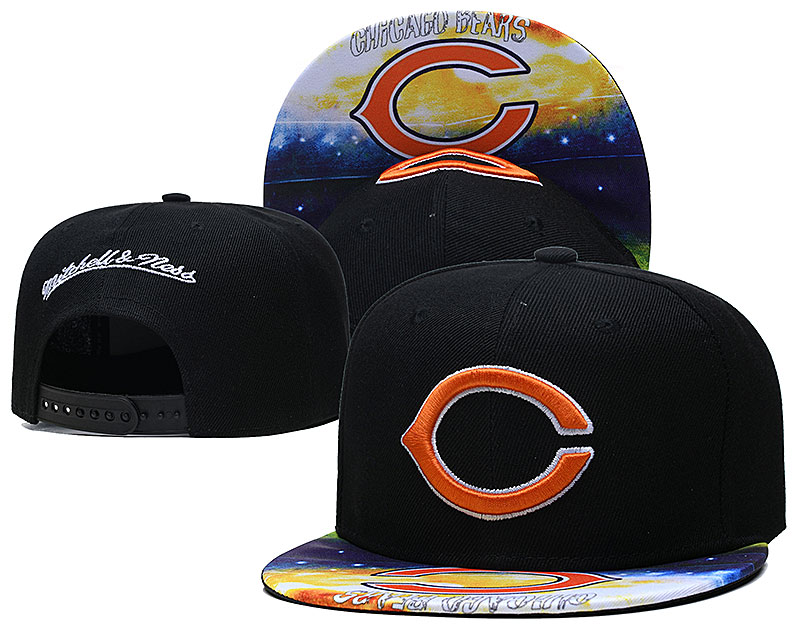 Bears Team Logo Black Mitchell & Ness Adjustable Hat LH
