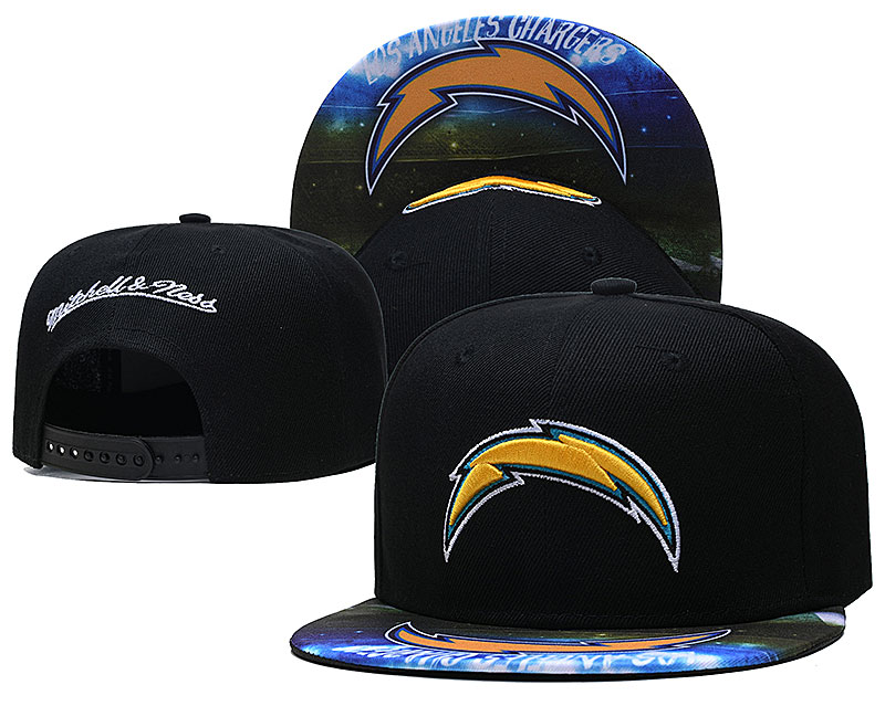 Chargers Team Logo Black Mitchell & Ness Adjustable Hat LH