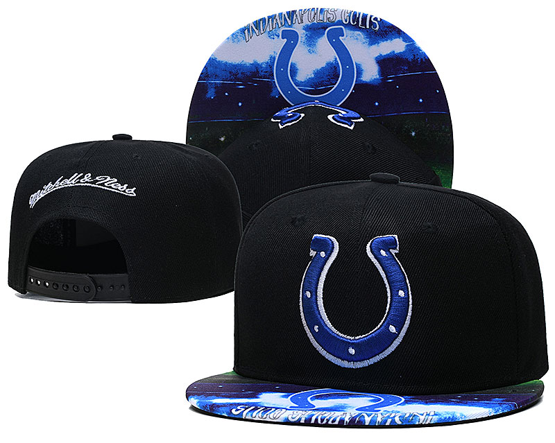 Colts Team Logo Black Mitchell & Ness Adjustable Hat LH