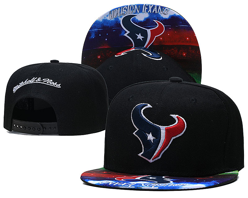 Texans Team Logo Black Mitchell & Ness Adjustable Hat LH