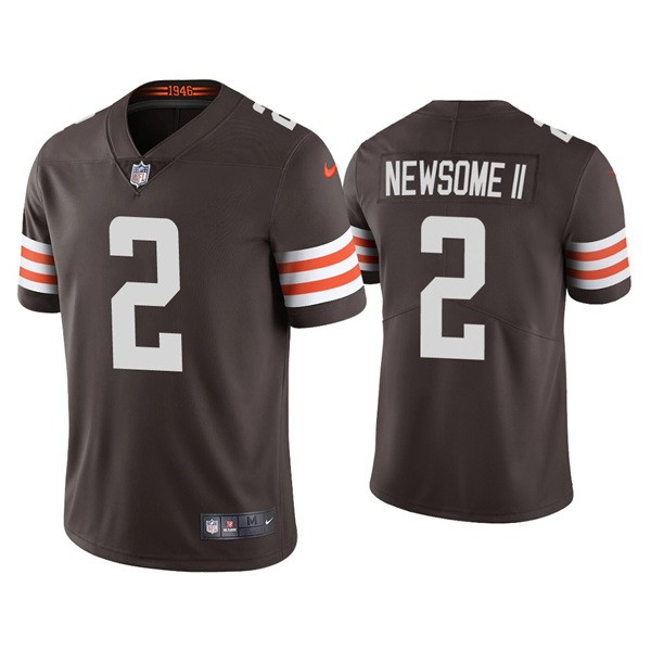 Nike Browns 2 Greg Newsome II Brown 2021 Draft Vapor Limited Jersey