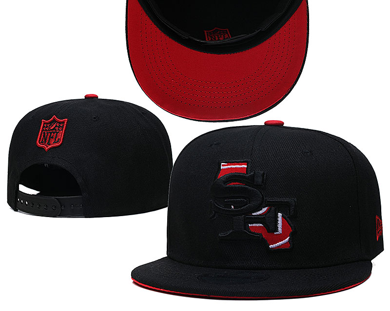 49ers Team Logo Black New Era Adjustable Hat GS