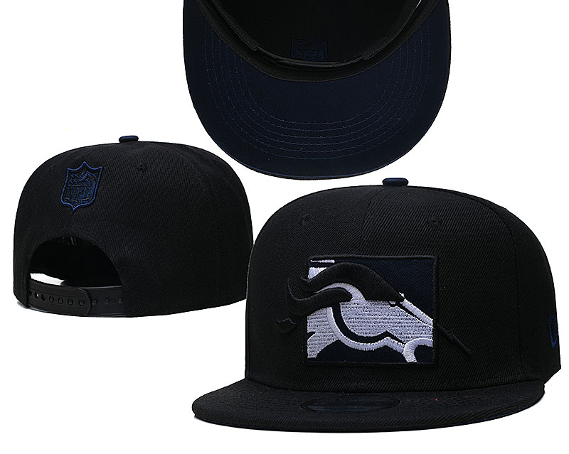 Broncos Team Logo Black New Era Adjustable Hat GS
