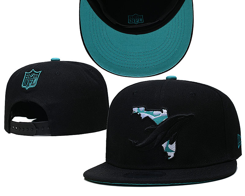 Dolphins Team Logo Black New Era Adjustable Hat GS