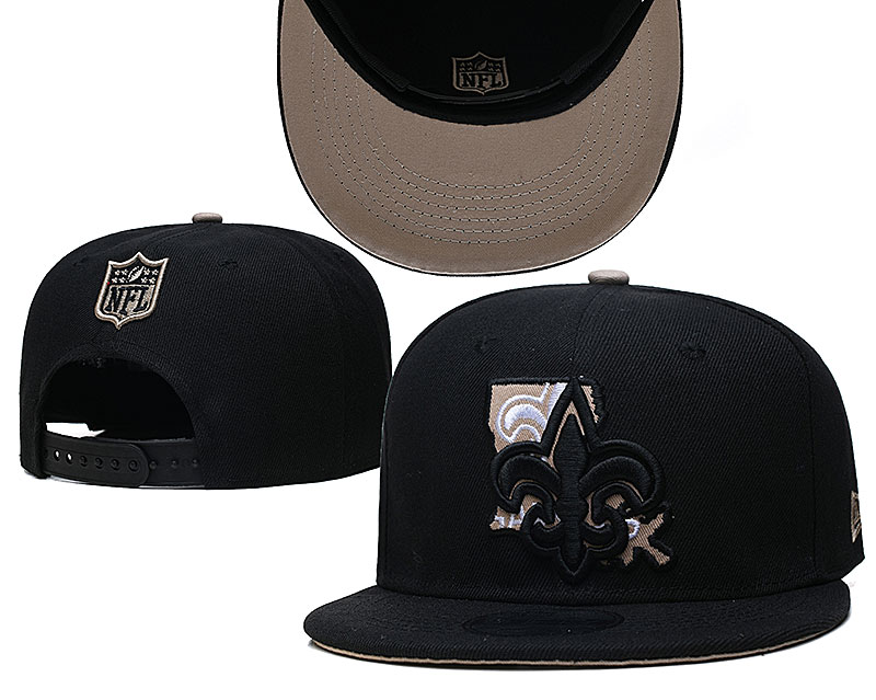 Saints Team Logo Black New Era Adjustable Hat GS