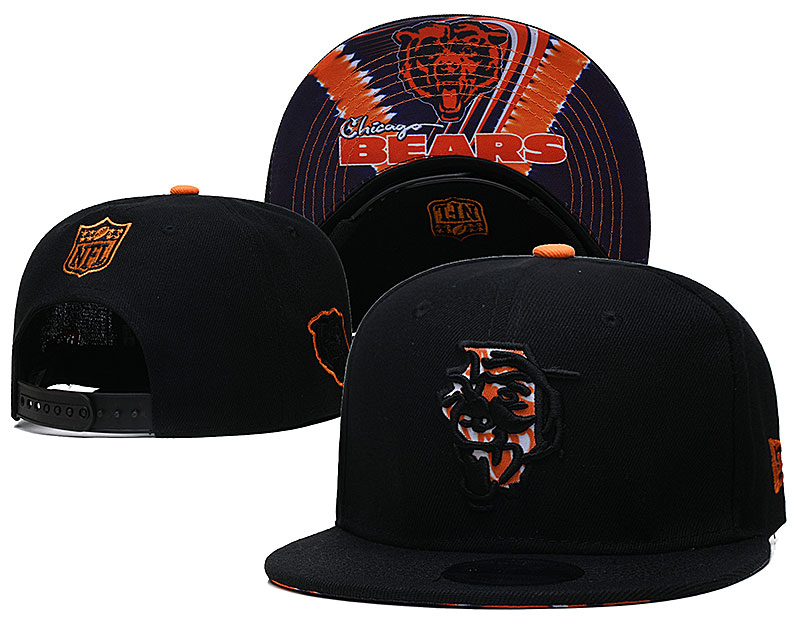 Bears Team Logo Black New Era Adjustable Hat YD