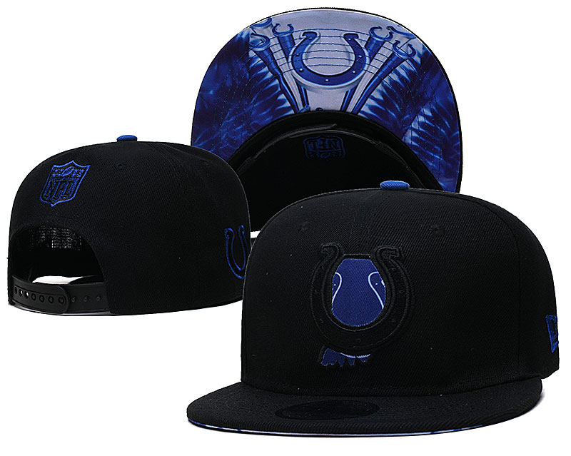 Colts Team Logo Black New Era Adjustable Hat YD - Click Image to Close