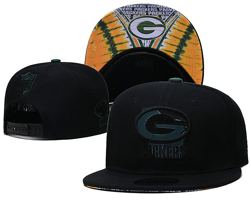 Packers Team Logo Black New Era Adjustable Hat YD