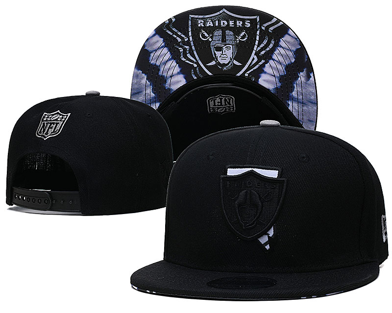 Raiders Team Logo Black New Era Adjustable Hat YD - Click Image to Close