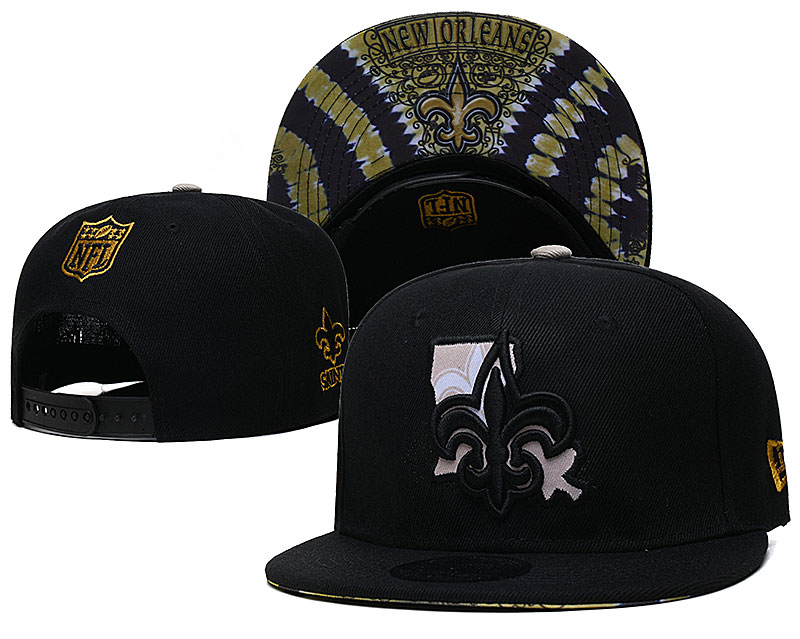 Saints Team Logo Black New Era Adjustable Hat YD