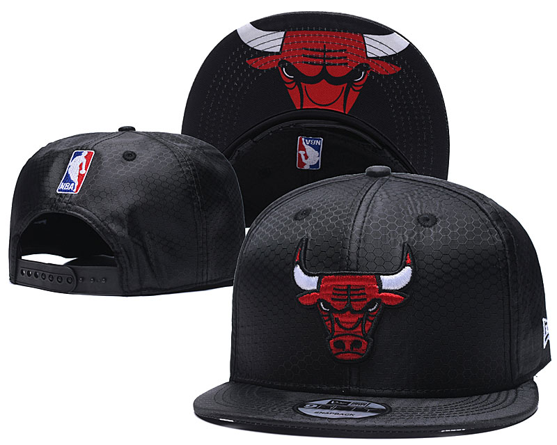 Bulls Team Logo Black Leather Adjustable Hat TX