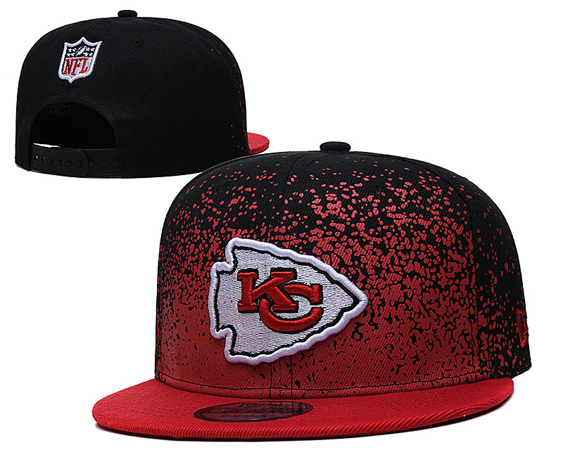 Chiefs Team Logo New Era Black Red Fade Up Adjustable Hat GS