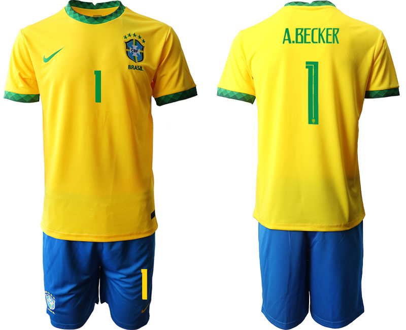 2020-21 Brazil 1 A.BECKER Home Soccer Jersey