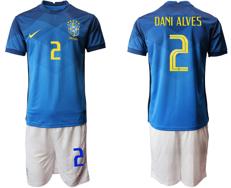 2020-21 Brazil 2 DANI ALVES Away Soccer Jersey