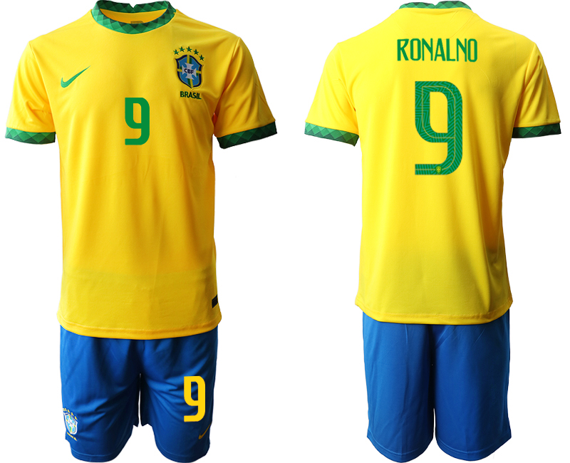 2020-21 Brazil 9 RONALNO Home Soccer Jersey